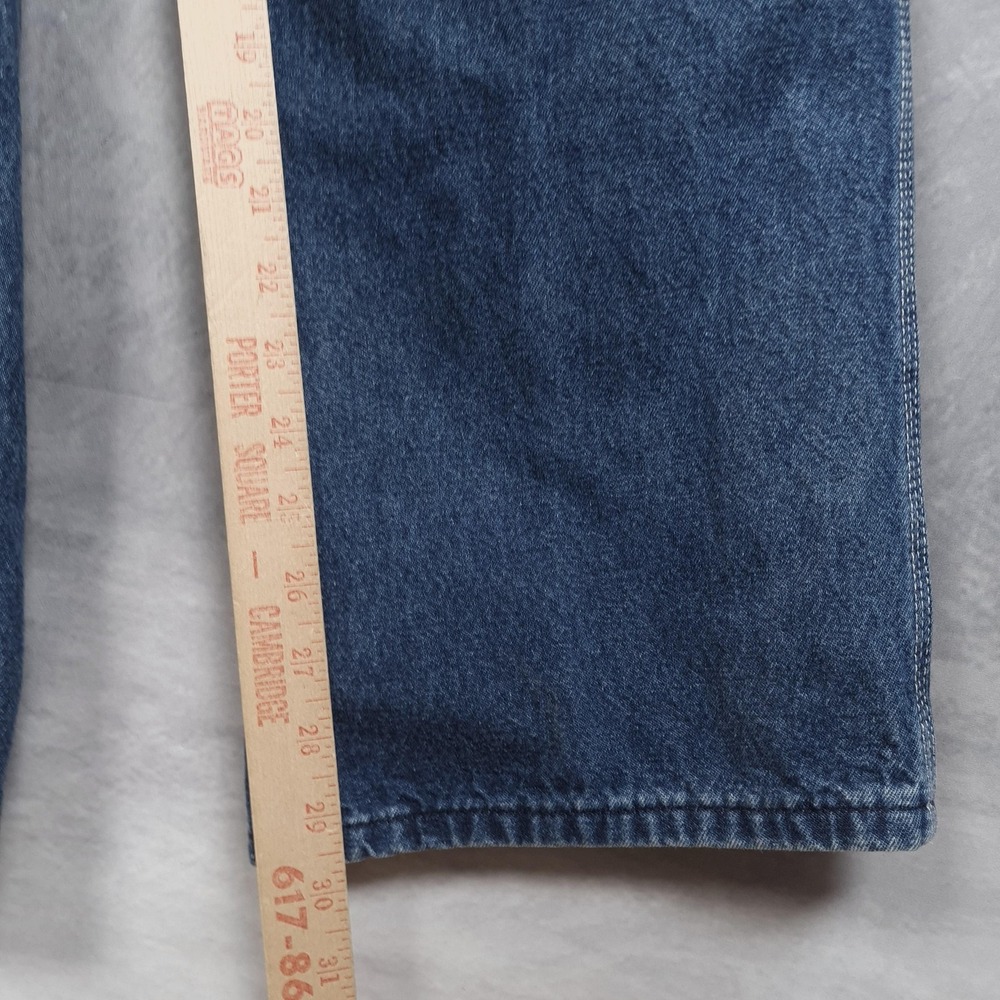 Carhartt Bib Overalls Mens 32 Blue Denim Workwear Hammer Loop R07 DSI - Picture 8 of 14